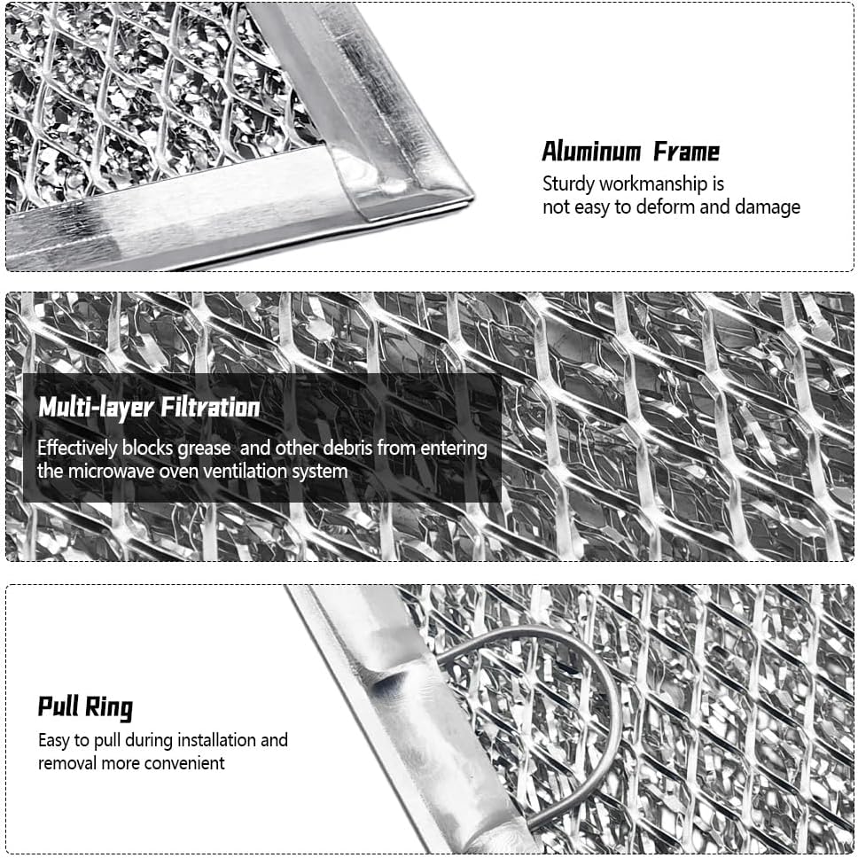 Microwave Charcoal Filter and Grease Filter Set Fit for Samsung