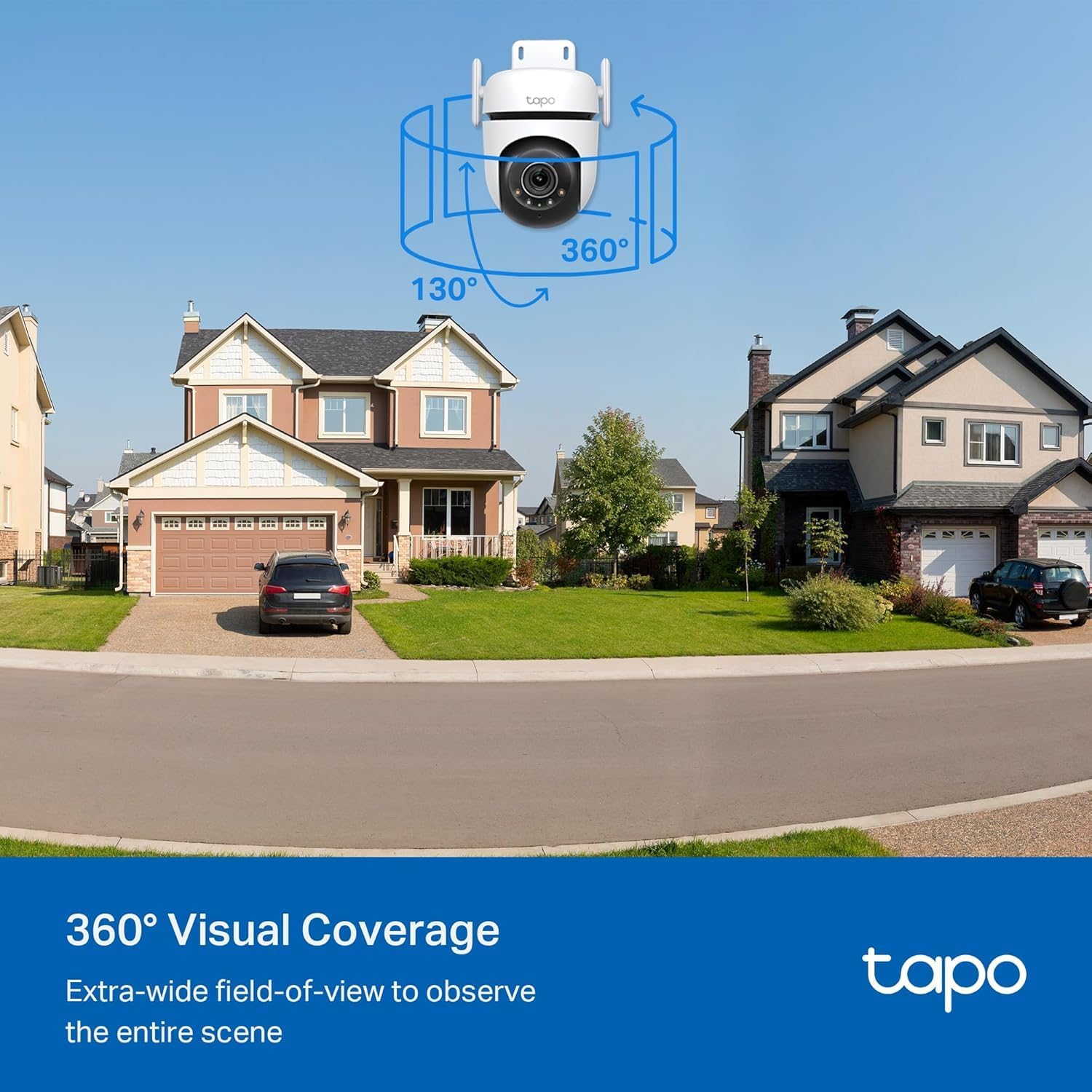 TP-Link Tapo 2K QHD Outdoor Pan/Tilt Wi-Fi Security Camera, 360° View, Motion Tracking, Color Night Vision, Free
