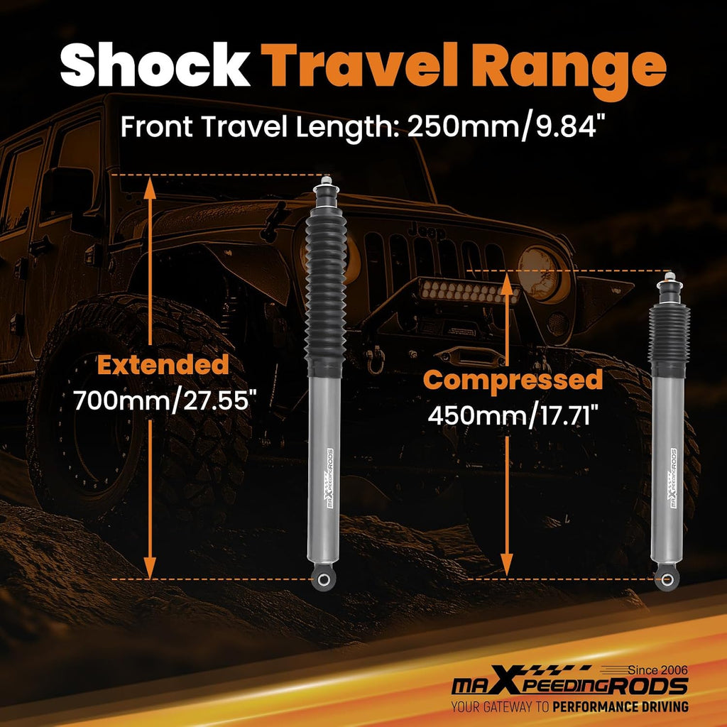 maXpeedingrods 0.5-2.5" Front Shocks for Jeep Wrangler JK JKU 2007-2018
