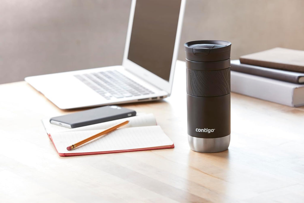 Byron Vacuum-Insulated Stainless Steel Travel Mug with Leak-Proof Lid Reusable Coffee Mug or Water Bottle BPA-Free