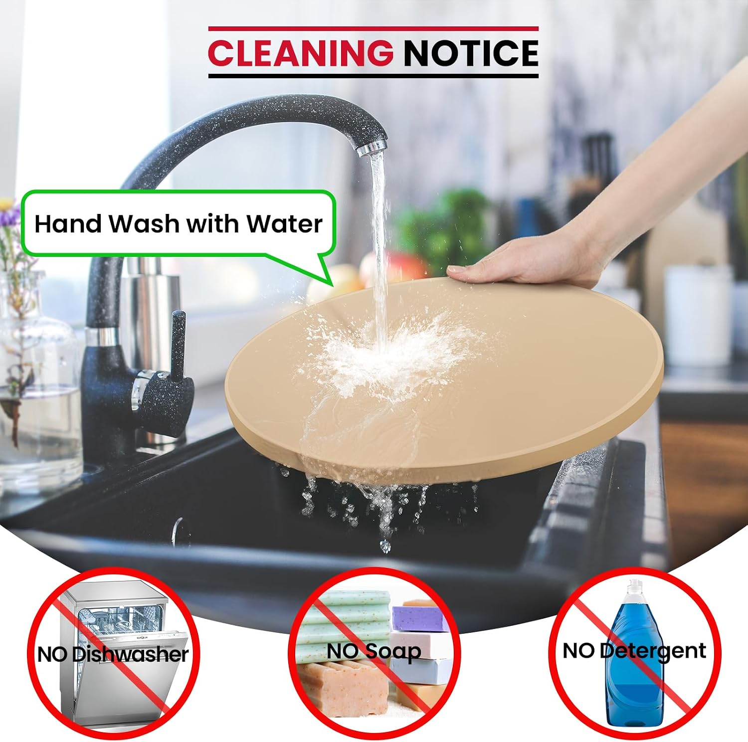 Round Pizza Stone 12 Inch, Cordierite Bread Baking Stone for Oven and Grill, Thermal Shock Resistant, Including Dough