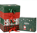 Christmas Magnetic Gift Boxes with Lids, Collapsible Hardboard Gift Packaging, Red & Green Holiday Boxes for