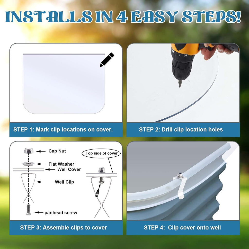 1 Set 59 x 38 Inch Extra Large Heavy Duty Polycarbonate Egress Window Well Cover, Sloped Design, Weatherproof