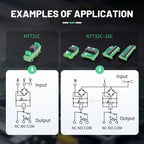 GEYA Relay Module 4 Channel 1 SPDT DIN Rail Mount 12V DC/AC Interface Relay Module(FY-T734-12VACDC)