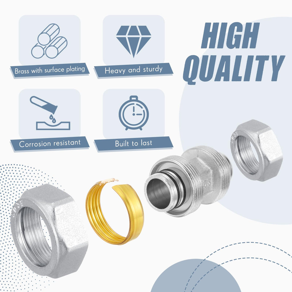 Yaocom 6 Pcs 3/4" X 3/4" Air Line Fittings, Elbow Brass