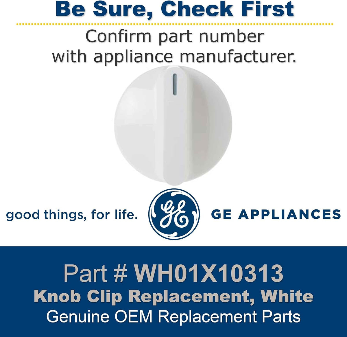 GE Appliances WH01X10313 Genuine OEM Control Knob for Washing Machines