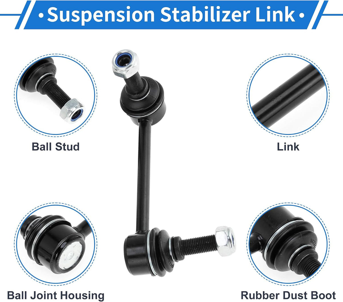 Front Stabilizer Bar Links with 2 Pcs Bushing for Dodge Durango 2011-2015 for Jeep Grand Cherokee Sway Bar Link Kits No.K750578/K750579 1 Set