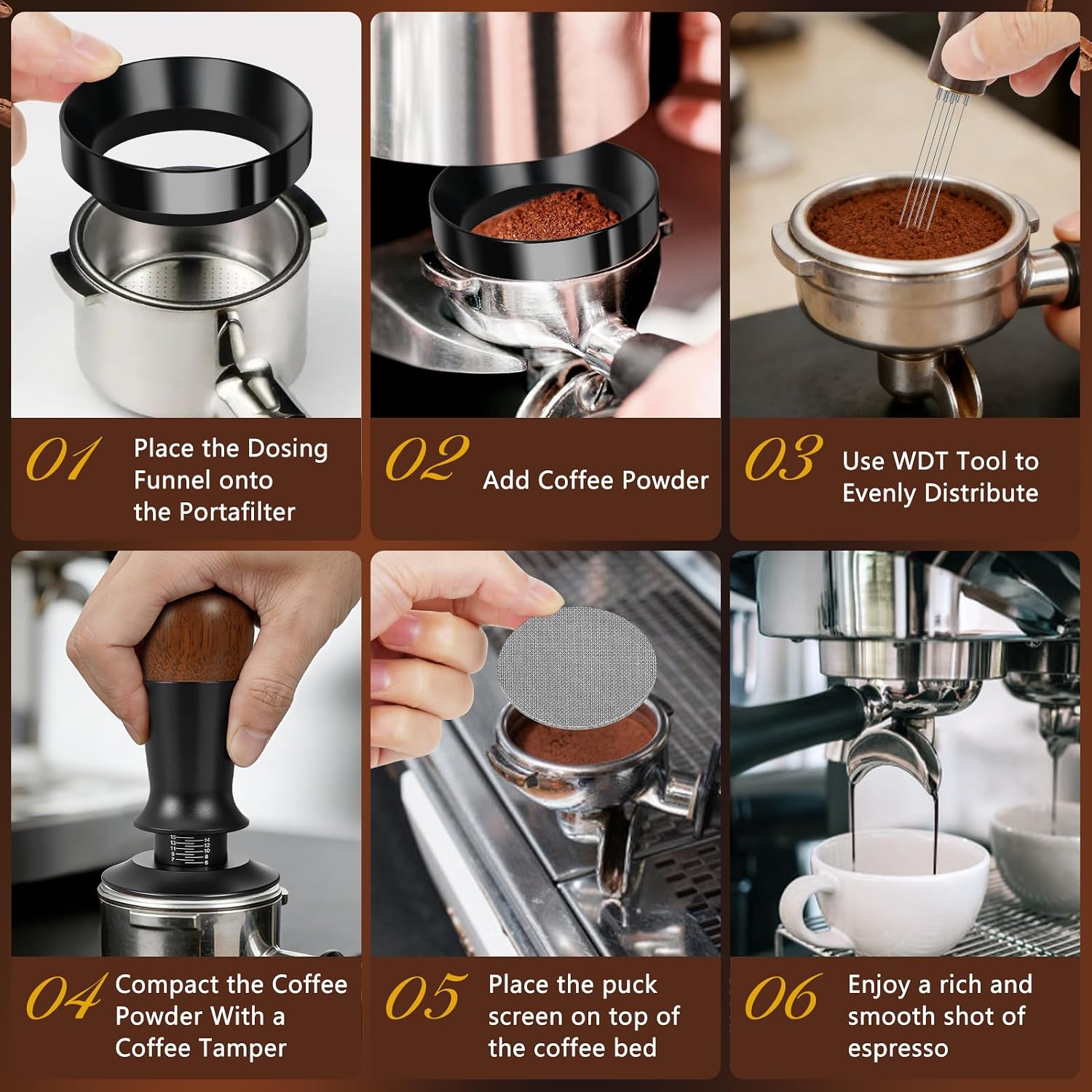 51mm Espresso Accessories Kit, 25 PCS Espresso Tamper Kit Coffee Tamper Set, with 51mm Espresso Tamper, Puck Screen