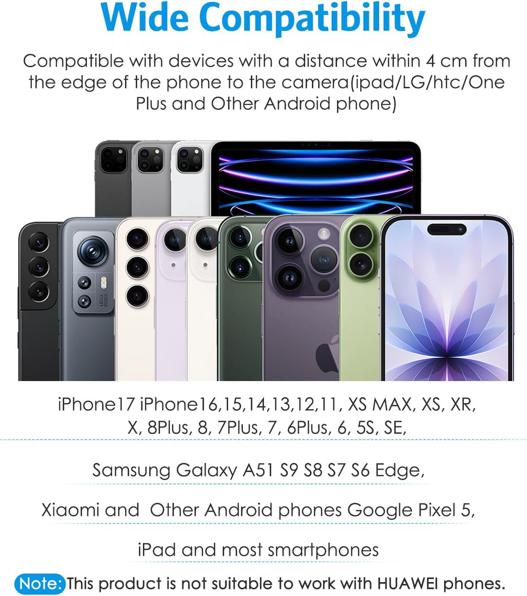 Phone Camera Lens Kit, 0.45X Wide Angle + 15X Macro Lens | 2 in 1 Lens Attachment for iPhone 17/16/15/14/13, Phone