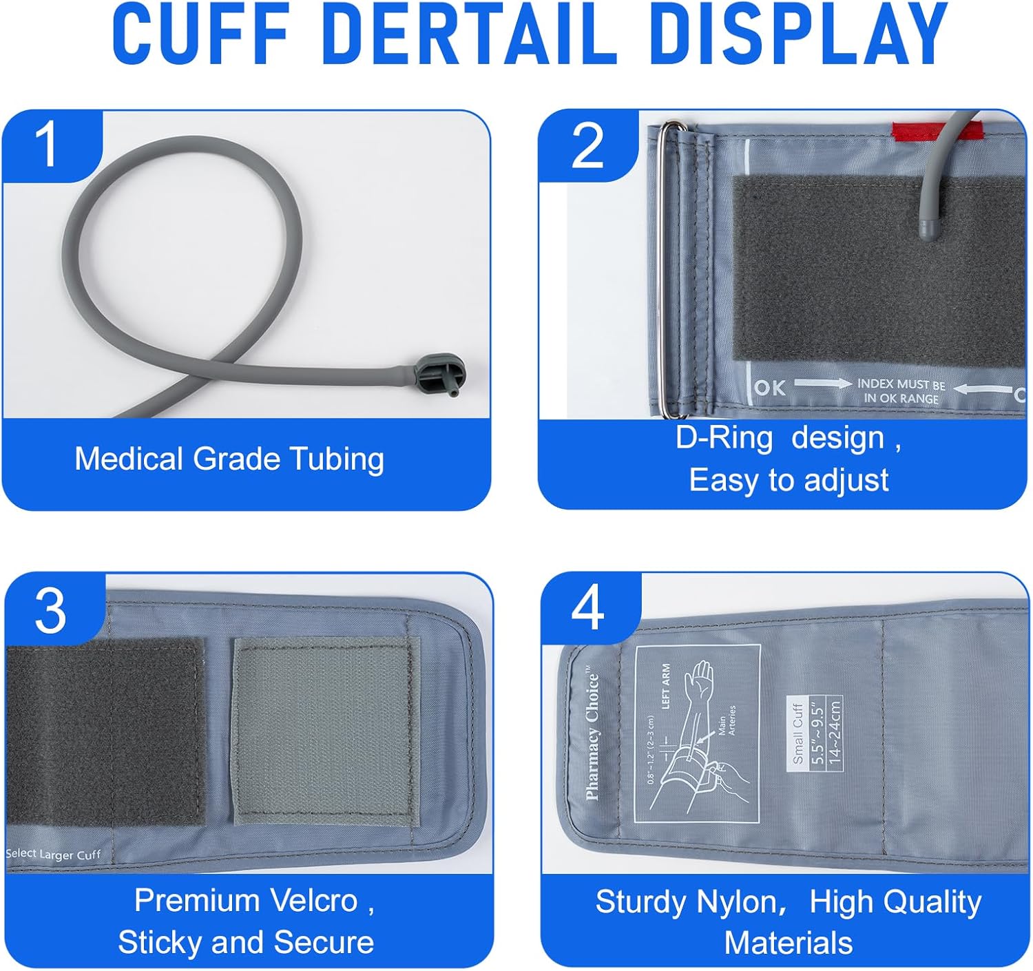 Small Blood Pressure Cuff for Kids, Slim Arm, Compatible with Most Monitors, ARM Blood Pressure Replacement Cuff with