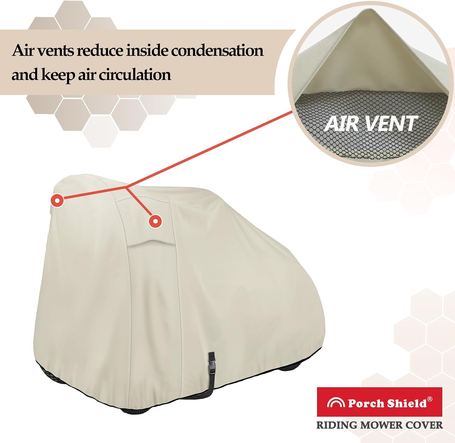 Heavy Duty 600D Polyester Lawn Tractor Cover Waterproof Universal Riding Lawn Mower Cover (Up to 54 inches Decks