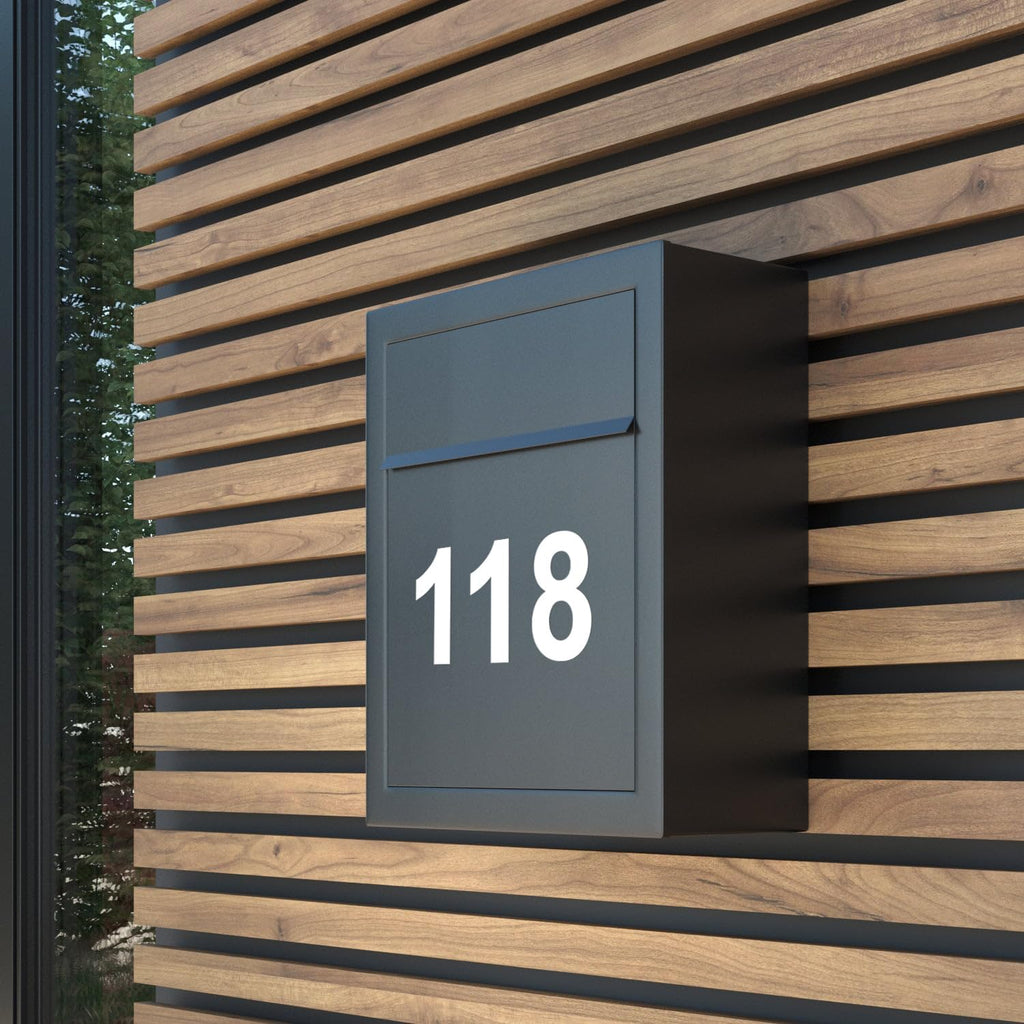 Reflective Mailbox Numbers Sticker Decal Waterproof Number Self Adhesive | 5 Sets (2" x 5 sets) Die Cut Classic Style