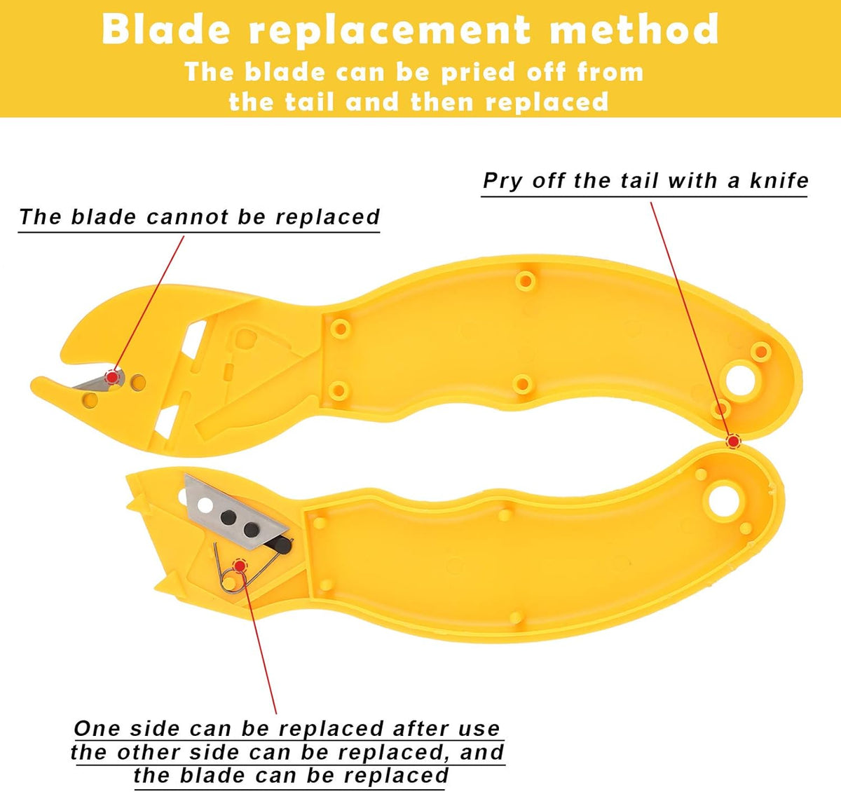 Dual Blade Package Opener with 10 Pcs Stainless Steel Blade