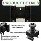 120Pcs M6 x 16mm Rack Mount Cage Nuts, Screws, Washers and Self-Locking Cable Ties, Server Rack Screws and Square Nuts for Rack Mount Server Cabinet, Shelves, Enclosures, Routers