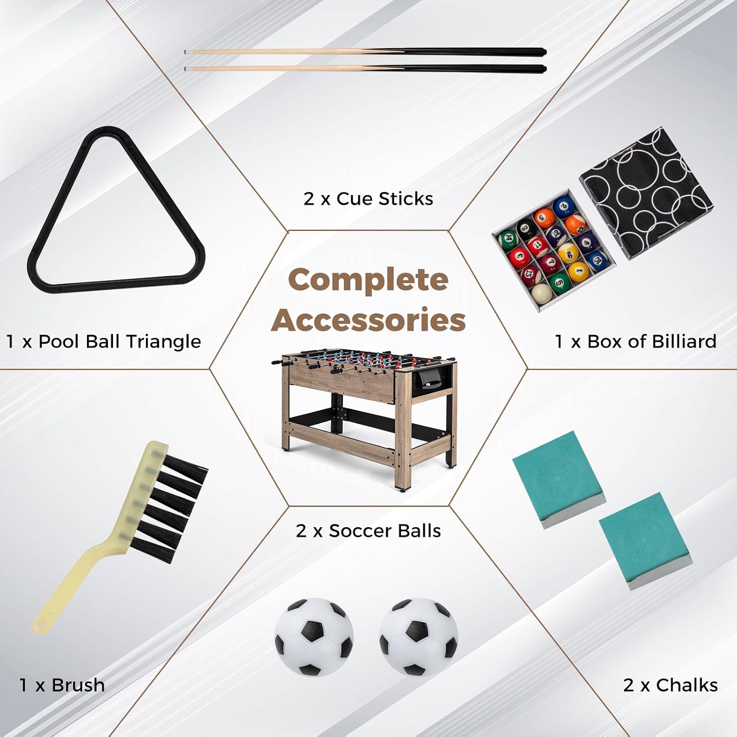2-in-1 Swivel Multi Game Table, 48” Combo Game Table with Foosball & Pool for Adults, Indoor Outdoor Combination
