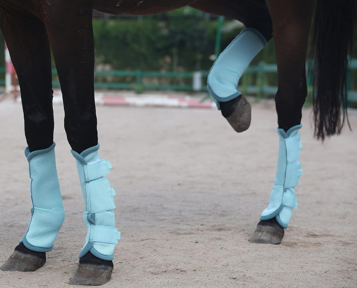 Horse Fly Boots Set of 4 Non Slip Breathable Mesh Leg Protection