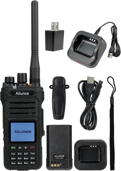 Ailunce HA1UV Ham Radio,with 1 Extra Charger,IP67 Waterproof,Long Range Dual Band Handheld Two Way Radio for