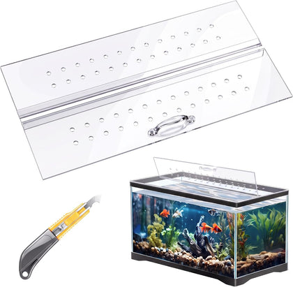Aquarium Polycarbonate Canopy Set 35.13 x 17.13 x 0.12 Inch for 50/65/84 Gallon Without Center Brace Aquariums Cover