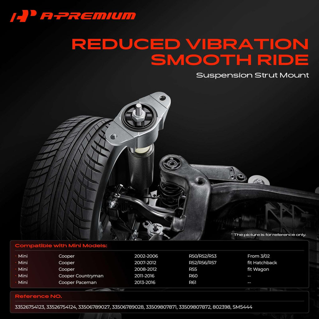 A-Premium Rear Upper Left and Right Strut Mounts Compatible with Mini