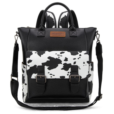Wrangler Backpack Purse for Women Convertible Shoulder Handbag Cow-Black
