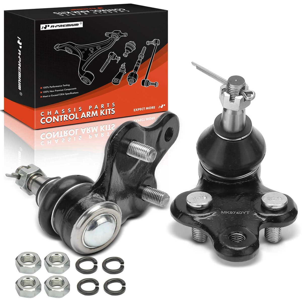 A-Premium 2 x Front Lower Ball Joint, Compatible with Toyota