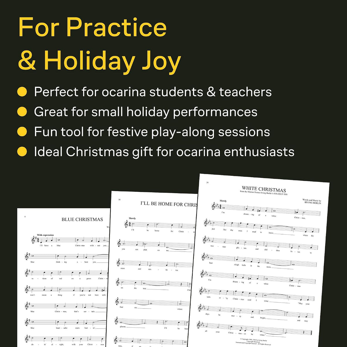 Christmas Favorites for Ocarina | Holiday Sheet Music for 10, 11, or 12-Hole Ocarina | Beginner Christmas Songbook