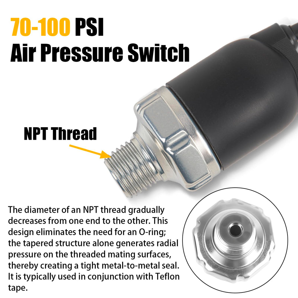 CNWZYMX 70-100 PSI Air Pressure Switch, 1/4 NPT Controller