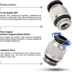 TAILONZ PNEUMATIC Straight 6mm Tube OD x 1/8 Inch G Thread Push to Connect Fitting with Sealing Ring PCG6-01 (Pack of 10)