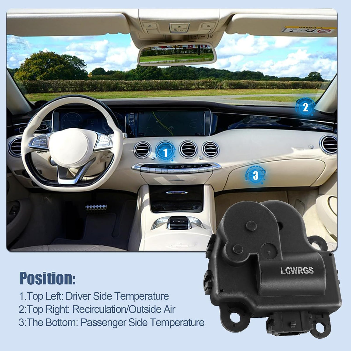 2Pcs HVAC Blend Door Actuator 604-108 for Chevy Impala 2004-2013