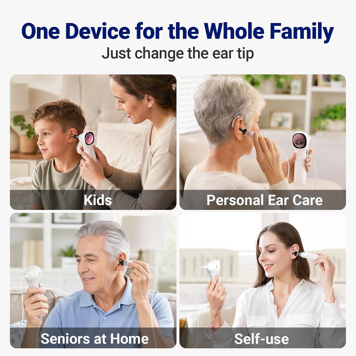 Otoscope with Light, No App Needed, HD Screen, Ear Scope Camera for Family | Ear Camera with Earwax Removal Kit for