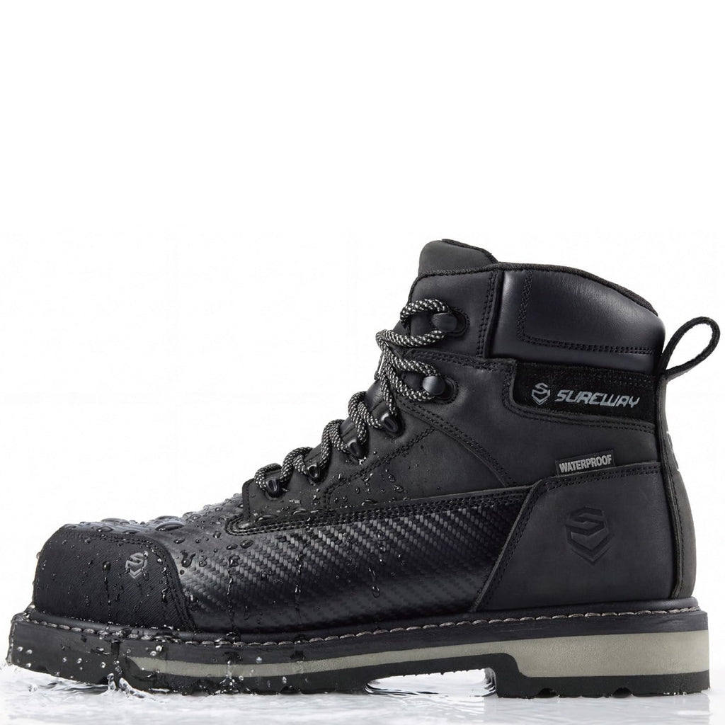 Men's 6 Inch Waterproof Soft/Composite Toe Leather Work Boots