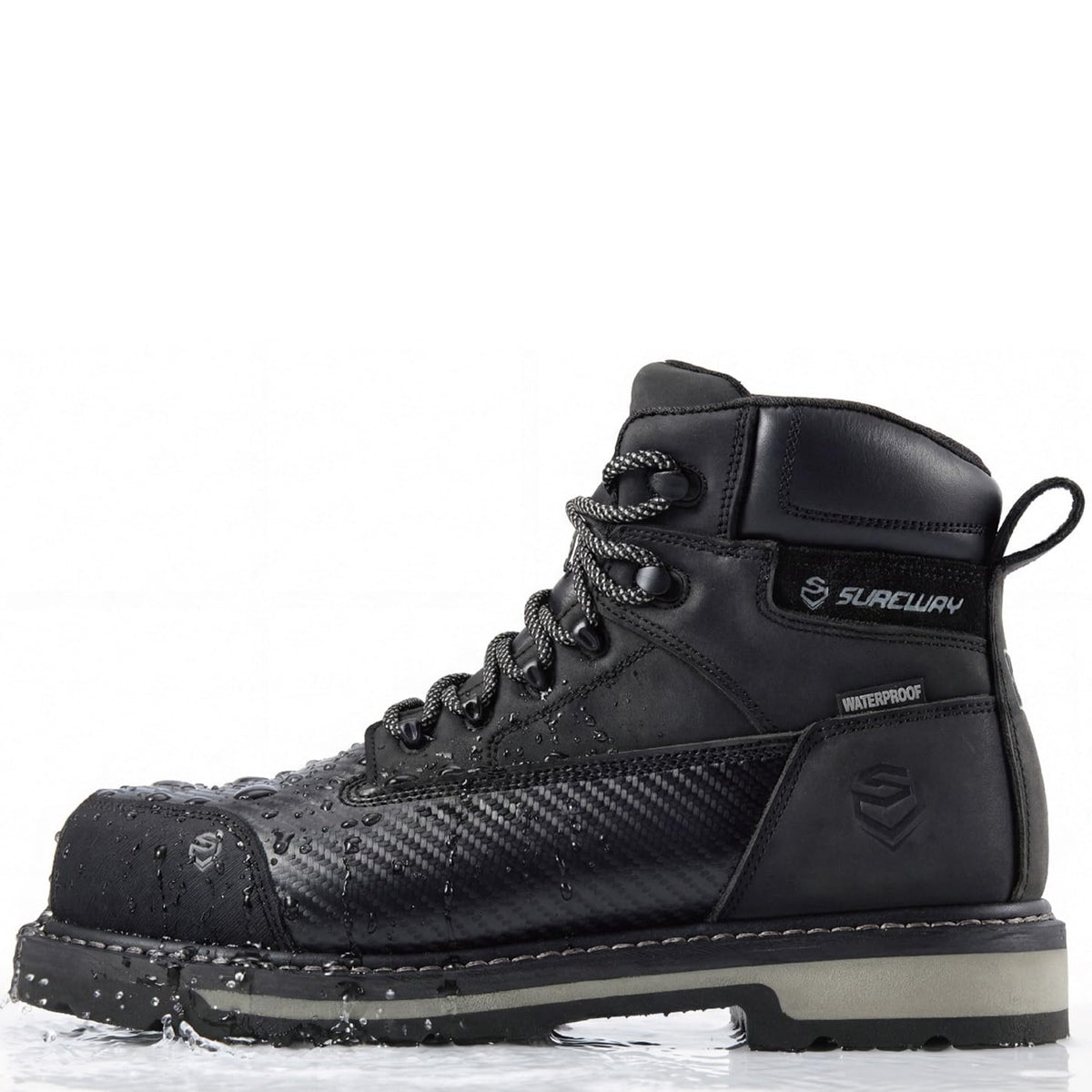 Men's 6 Inch Waterproof Soft/Composite Toe Leather Work Boots