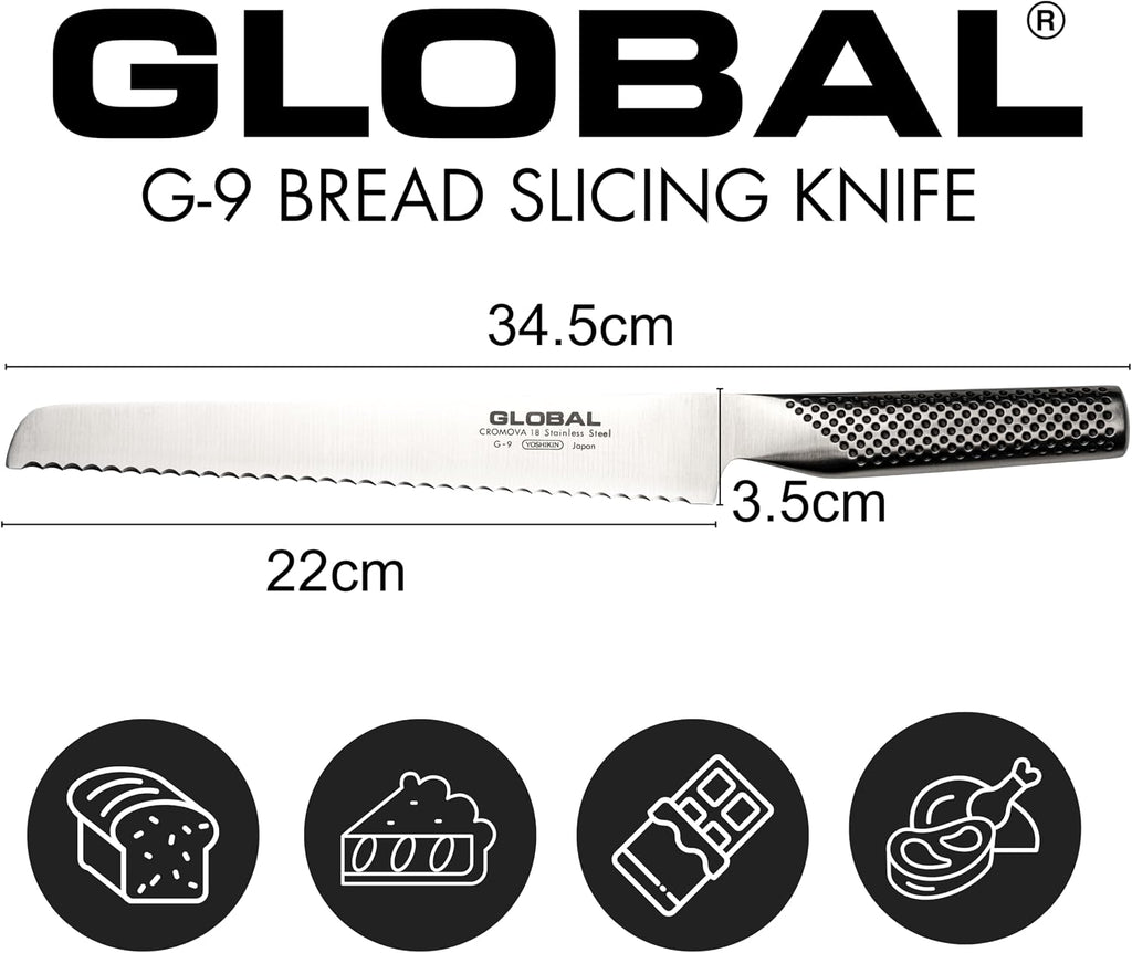 G-9-8-3/4 inch, 22cm Bread Knife, 8.75", Stainless Steel