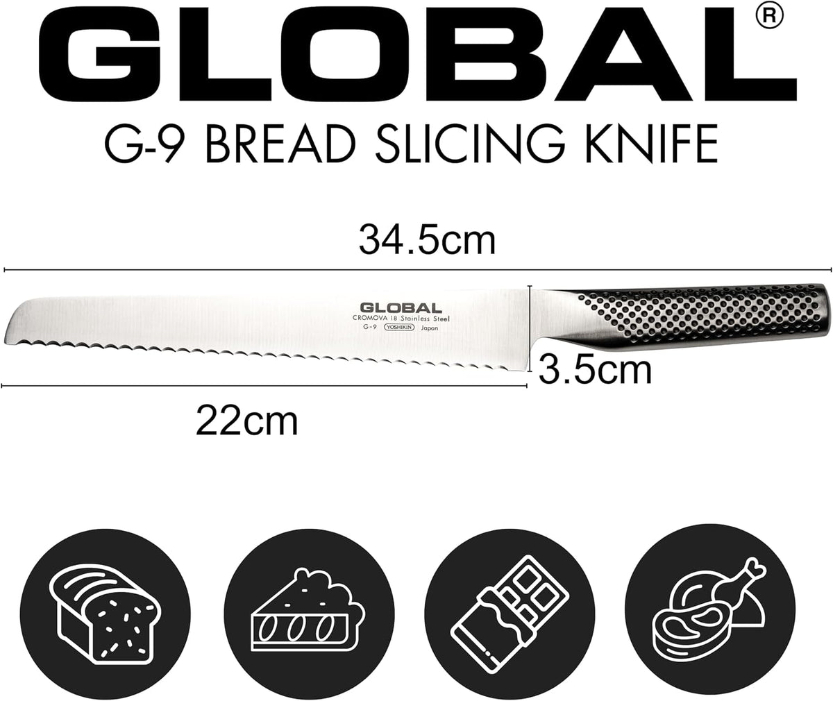 G-9-8-3/4 inch, 22cm Bread Knife, 8.75", Stainless Steel