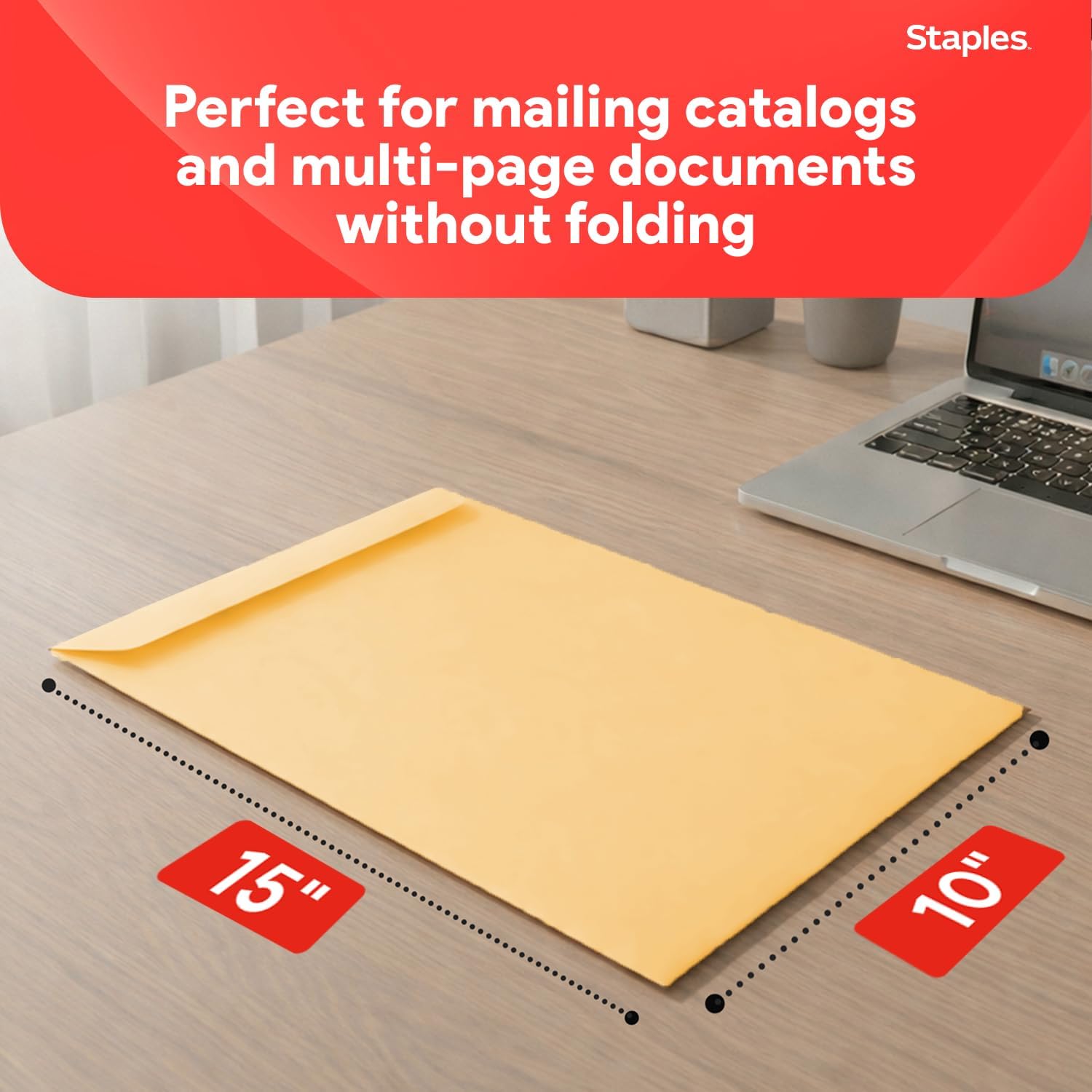 10x15 Kraft Clasp Catalog Envelopes, Brown, 100/Pack