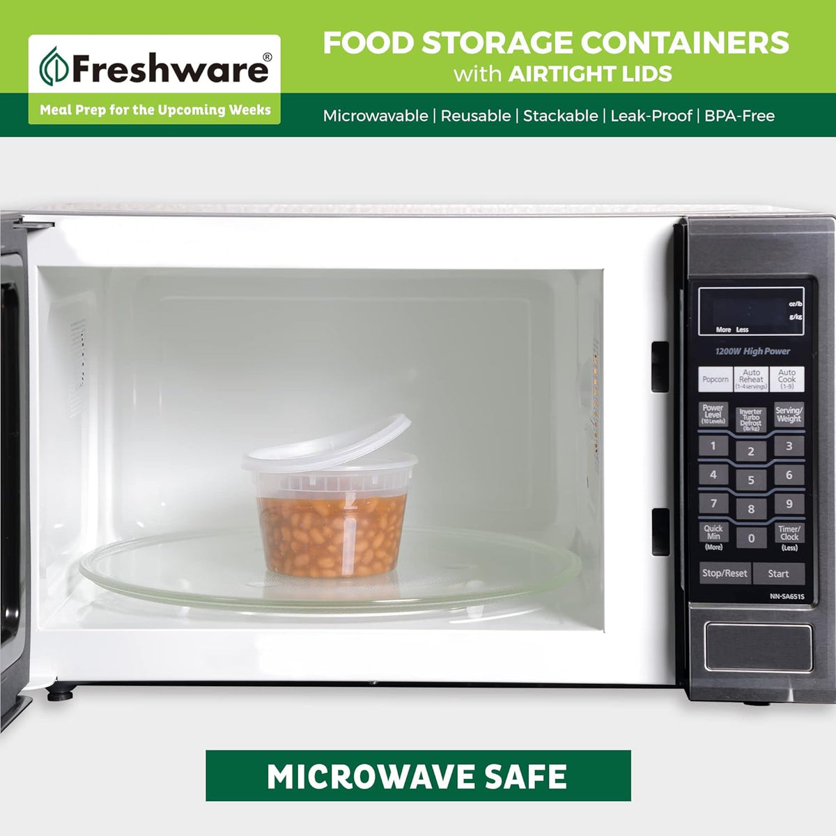Food Storage Containers with Lids [60 Pack 8, 16, 32 oz, 20 sets each size] Plastic Deli Containers, Meal Prep