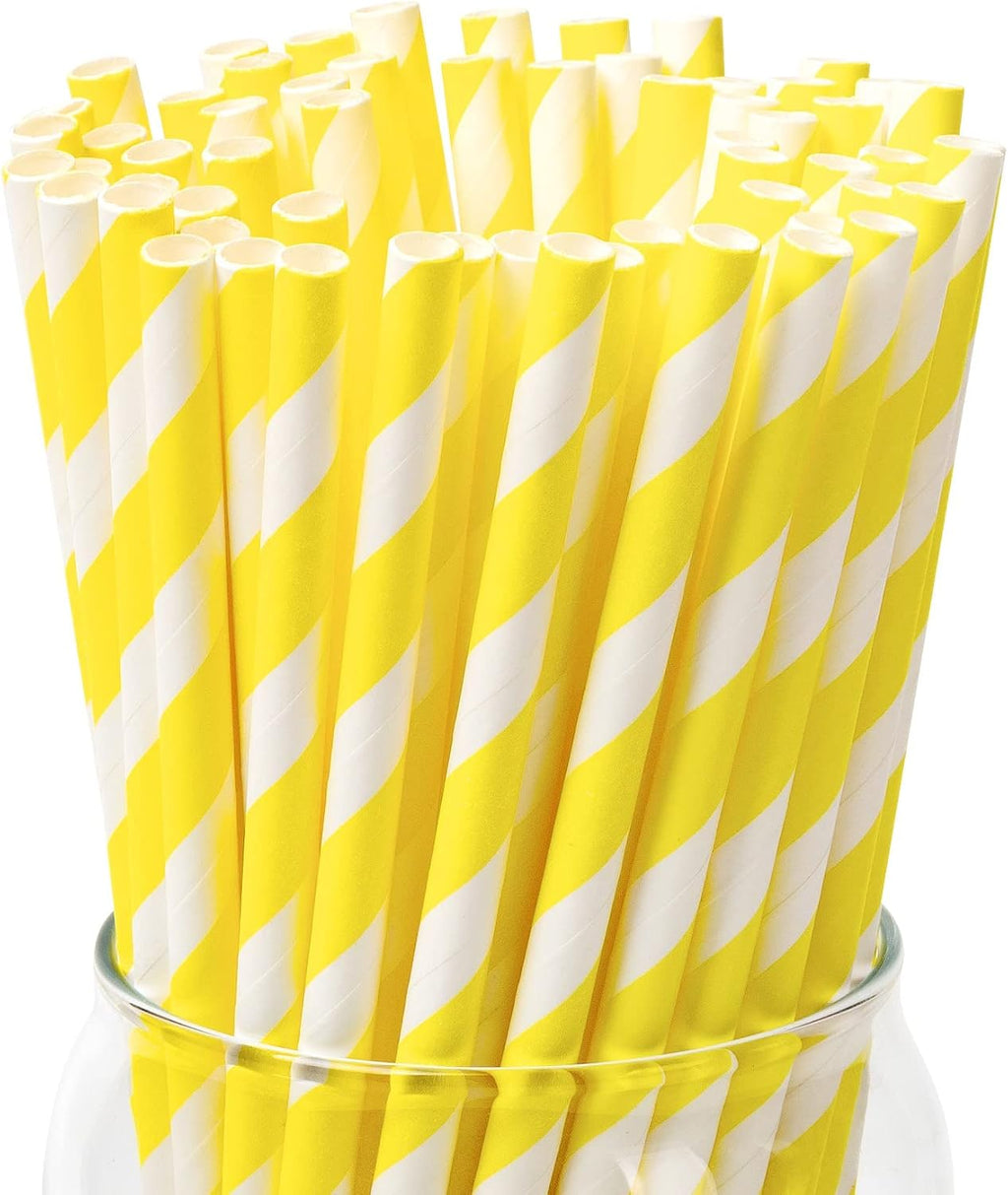 100 Pack Yellow Paper Straws