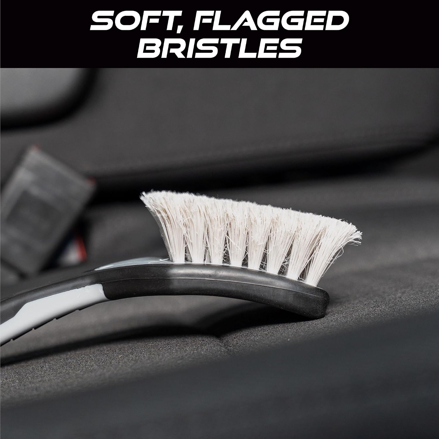 Upholstery Cleaner Scrub Brush Accessory for Cars | Cleaning Brush for Seat Covers and Car Detail Kit, Ergonomic Grip