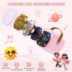 Mini Karaoke Machine for Kids with 2 Wireless Microphones, Pink | Karaoke Speaker, Bluetooth, Magic Voice Changer