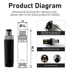 10Pcs M8 3Pin Male Industrial Aviation Connector (A-Code) Waterproof, Sensor Plug Field-Assemblable 8mm Circular Socket Panels Adapter IP67