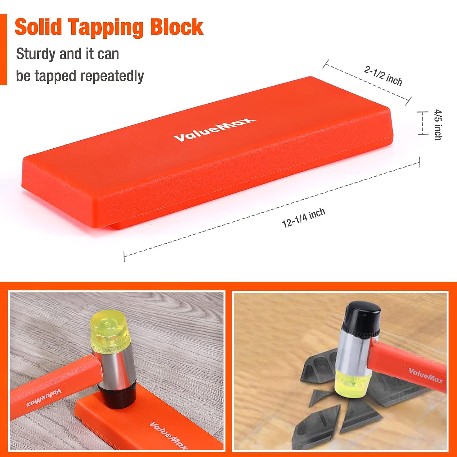 Laminate Wood Flooring Installation Kit with Solid Tapping Block, Wider Heavy Duty Pull Bar, Reinforced Double-Faced