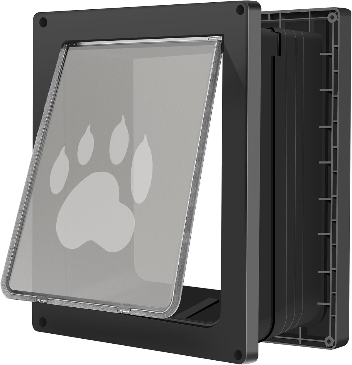 Large Dog Door for Wall, Weatherproof Pet Door for Cats and Dogs Up to 100 lb, Durable, Telescoping Tunnel, Snap-in