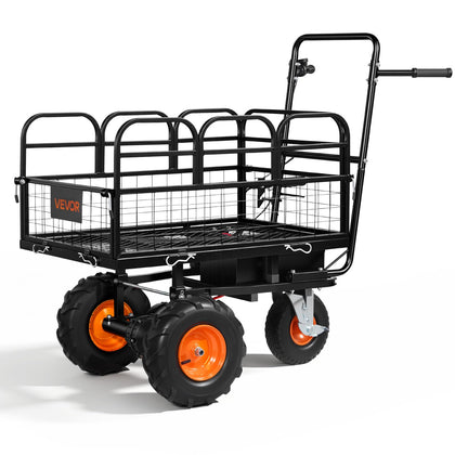 Electric Utility Cart, 36V 432Wh Battery Powered Electric Wagon, 500W Power Wheelbarrow with Brake, 500 lbs Load