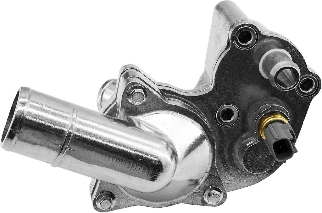 Aluminum Thermostat Housing Assembly Compatible with Ford Mustang 4.0L V6 2005 2006 2007 2008 2009 2010, #5R3Z8592BA / 902-210 / 2L2Z8592BA / 5R3Z-8592-BA