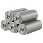 5 Rolls Small Trash Bags - 200 Counts 4 Gallon Small Garbage Bags (Silver)