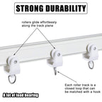 Jetec 100 Pcs Curtain Track Rollers Bulk, Flexible Bendable, White