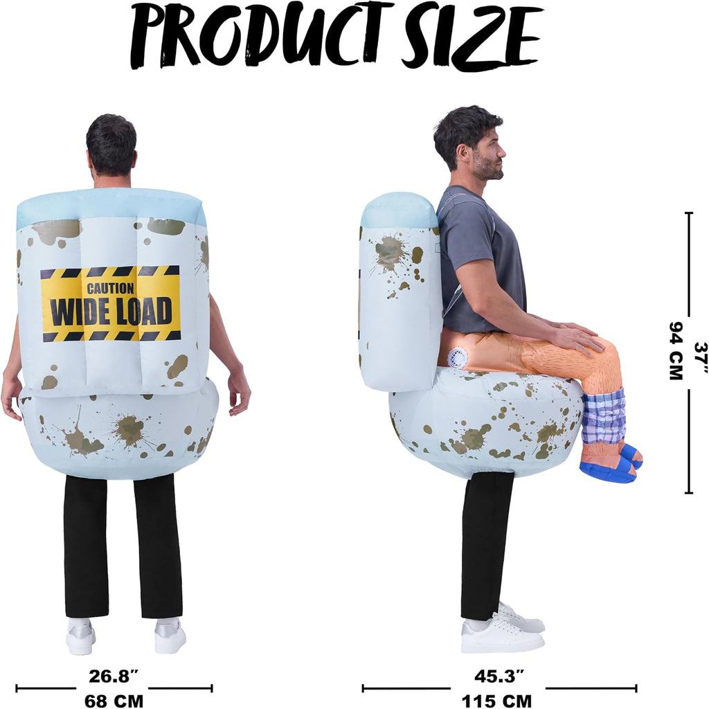 Adults Inflatable Costumes, Sitting on a Toilet Inflatable Costume, Funny Blow Up Costumes for Halloween Costume