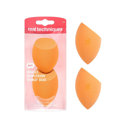 Miracle Complexion Sponge Duo, 2 Count | Makeup sponges for foundation, 3-point design, foundation applicator