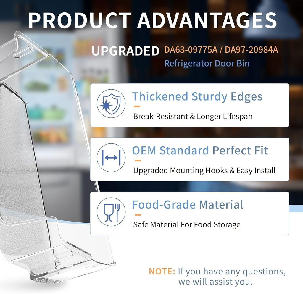 Upgraded DA63-09775A DA97-20984A Refrigerator Door Bin (Right Side)