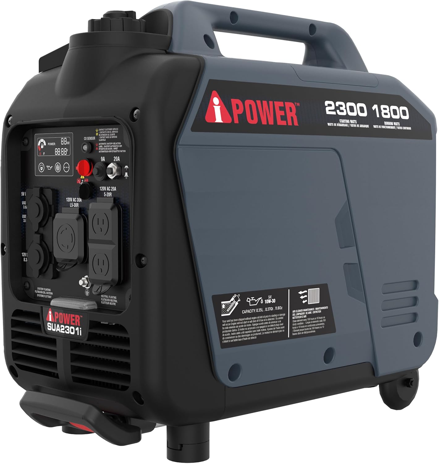 Portable Inverter Generator, 2300W RV Ready, EPA & CARB Compliant CO Sensor, Portable Ultra-Light Weight For Backup